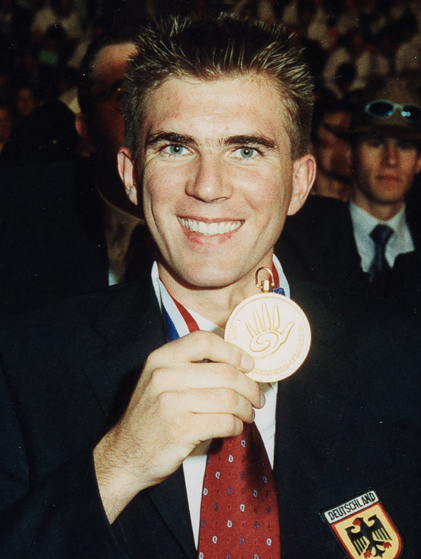 Guido Gerspach als frischer Weltmeister mit Goldmedaille